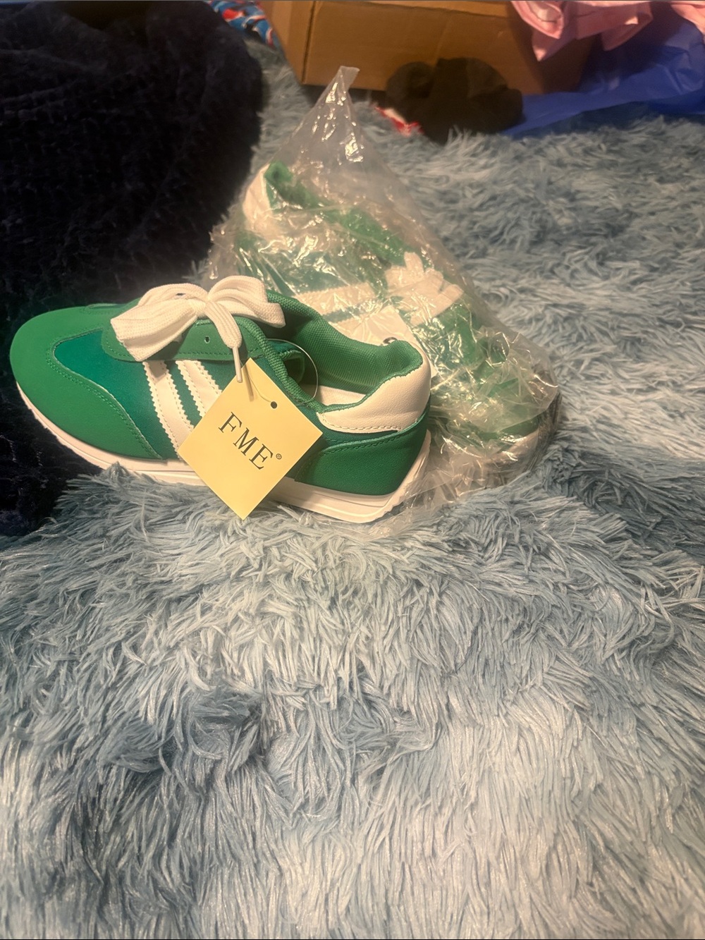 ME Makeover Essentials Green and White Athletic Sneakers
